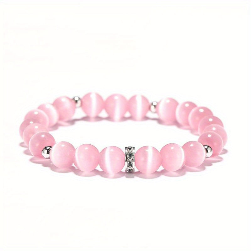 Cat Eyes Stone Beaded Bracelet Moonstone Jewelry Gift