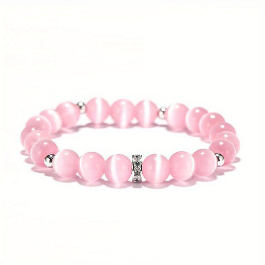 Cat Eyes Stone Beaded Bracelet Moonstone Jewelry Gift