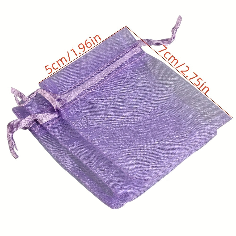 100pcs Organza Gift Bags Drawstring Pouches Wedding Christmas Candy