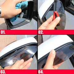 2pcs Car Rearview Mirror Rain Eyebrows Universal PVC Rain Shield Sunshade