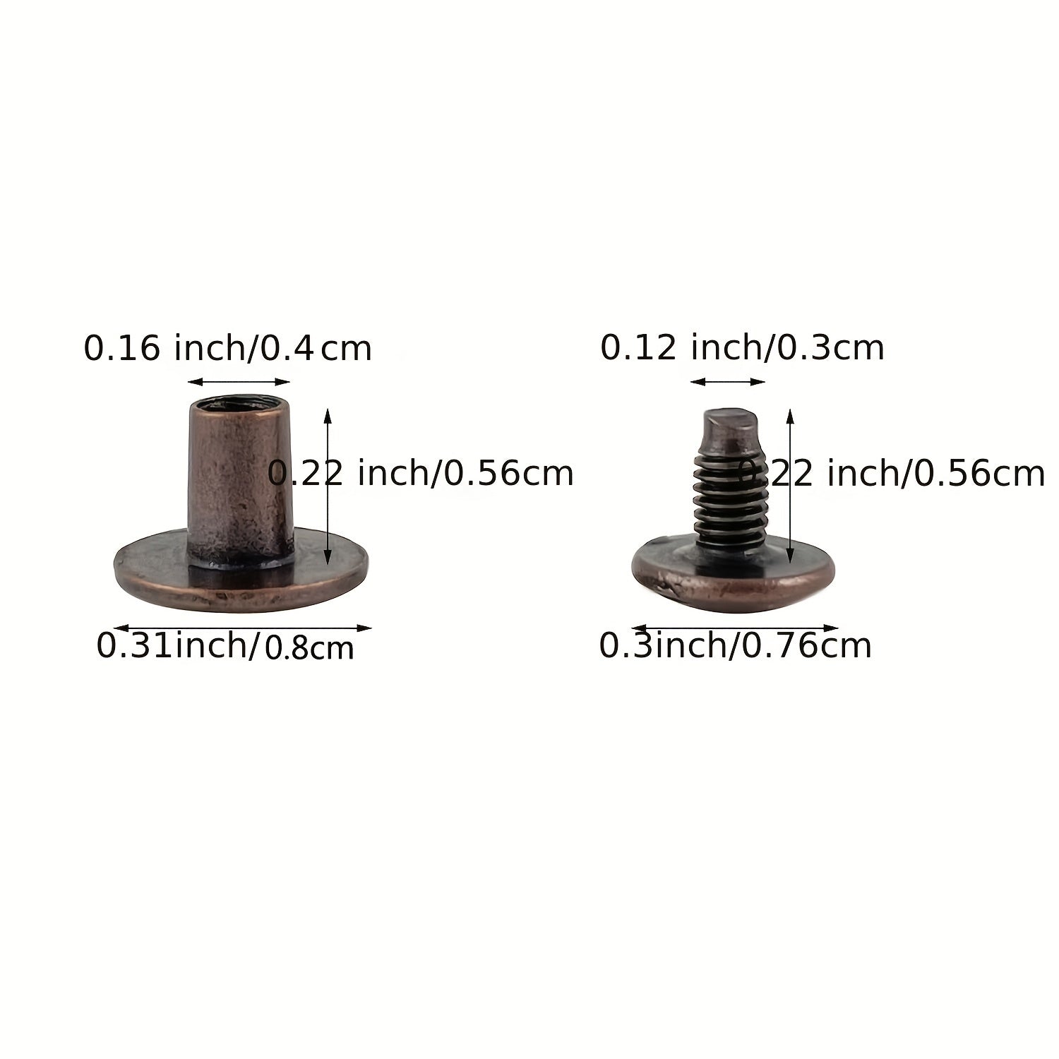 100 Sets Mixed Colors Round Flat Head Chicago Screws For Leather
