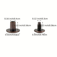 100 Sets Mixed Colors Round Flat Head Chicago Screws For Leather