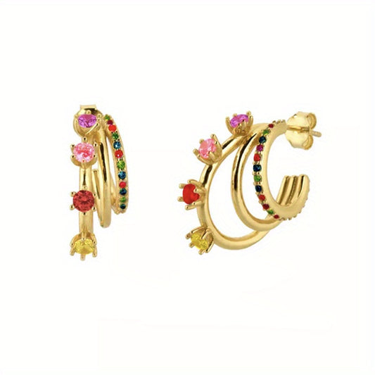 Colorful Drop Earrings 24K Plated Copper Earrings