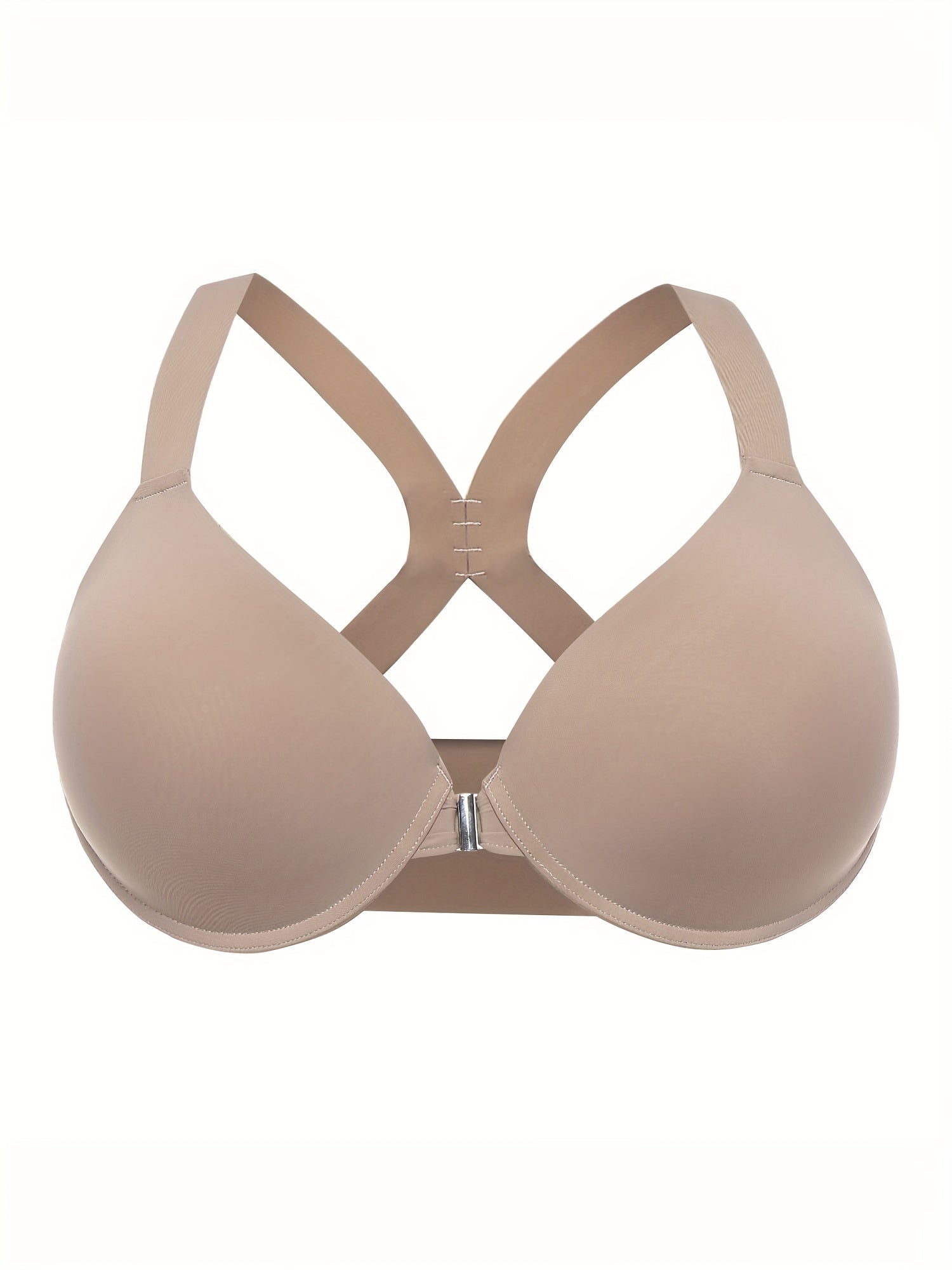 Bra Women's Plus Front Closure Racer Back T Shirt Bra
