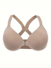  Bra Women's Plus Front Closure Racer Back T Shirt Bra