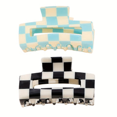 Plaid Square Hair Claw Shark Claw Hair Clip Mother's Gift Hair Accessories