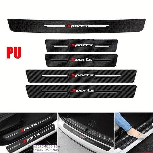Universal Car Door Sill Scuff Plate Rear Bumper Protector Guard 5pcs