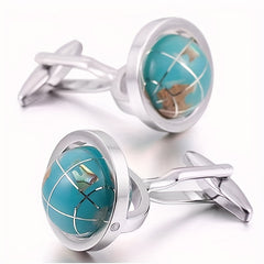 Men's Earth Cufflinks Clothing Buttons