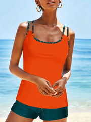  Modest Tankini Set Geo Print Cami Top & Shorts S