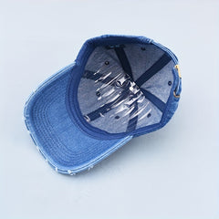 Denim Distressed Dad Hat Baseball Cap Unisex Couple Sun Hats
