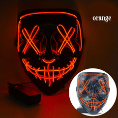 Men's Halloween LED Light Up Scary Mask Cosplay Costume Masquerade Party