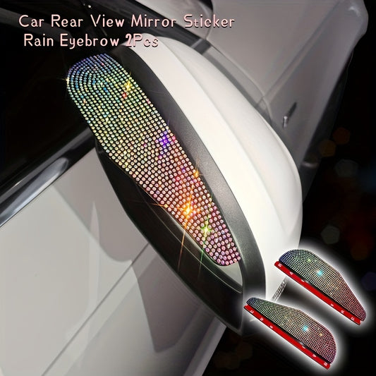 2Pcs Car Rear View Mirror Sticker Rain Eyebrow Visor