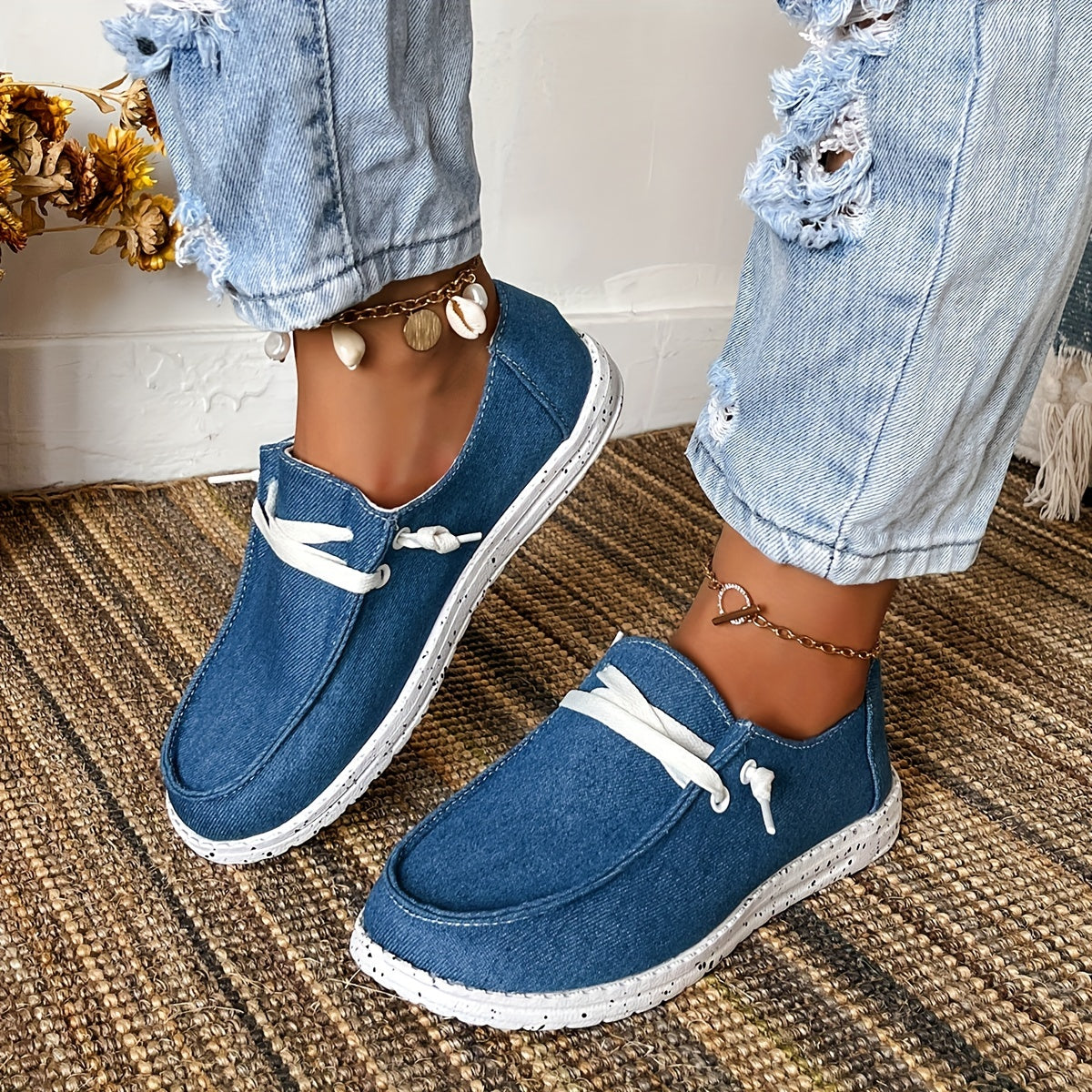 Women's Canvas Sneakers Casual Lace Up Lightweight Low Top Shoes