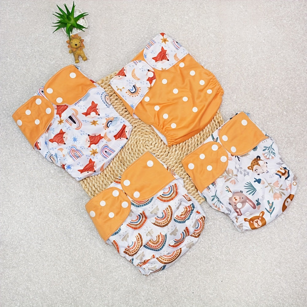 4pcs Washable Cloth Diaper Covers Adjustable Nappy Reusable Cloth Diapers