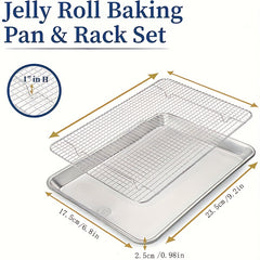 Stainless Steel Baking Pan Set with Cooling Rack
