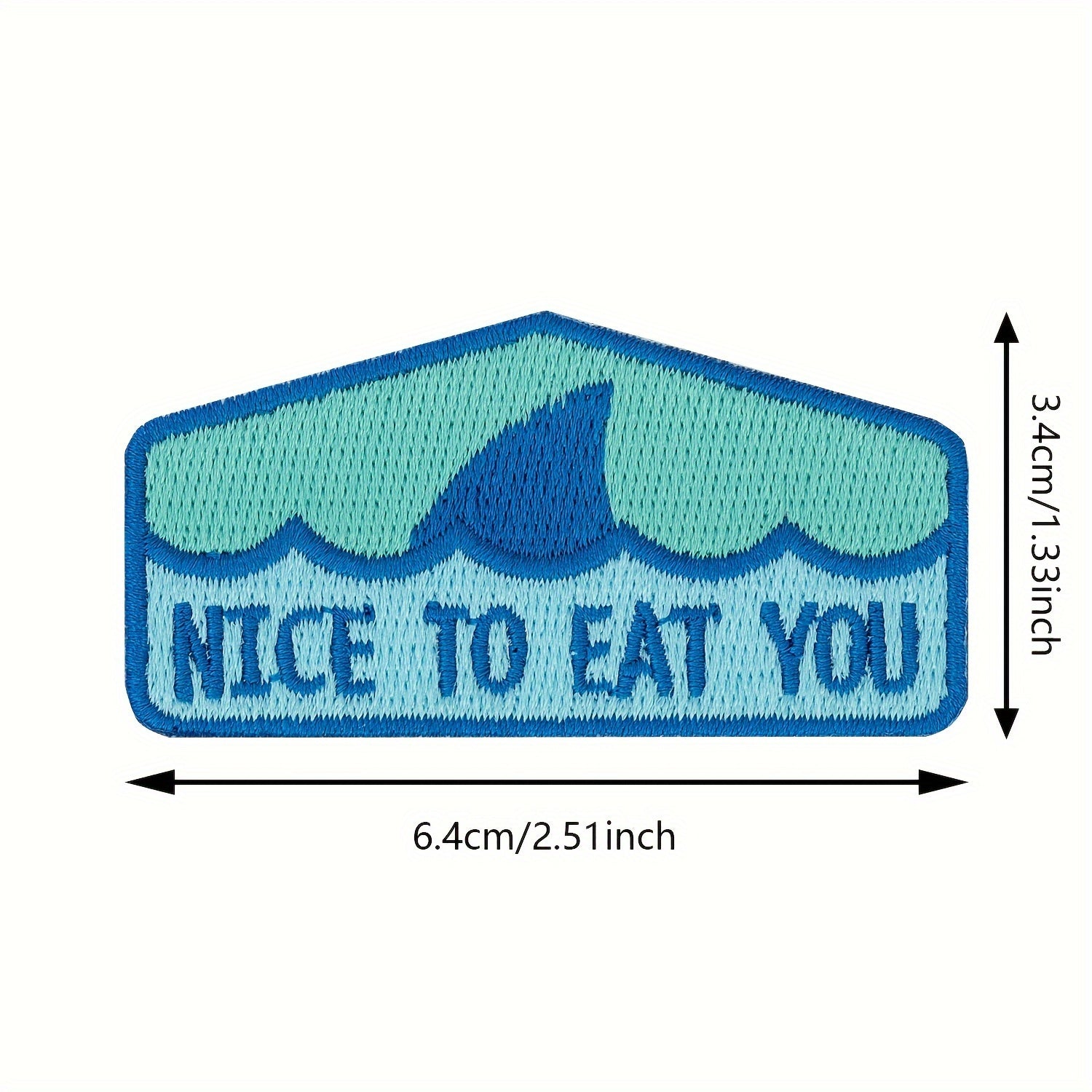1pc Shark Slogan Morale Patch Hook & Loop Emblem