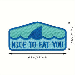 1pc Shark Slogan Morale Patch Hook & Loop Emblem