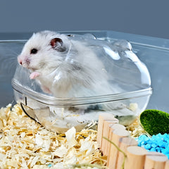 Transparent Hamster Sand Bath Container for Easy Cleaning