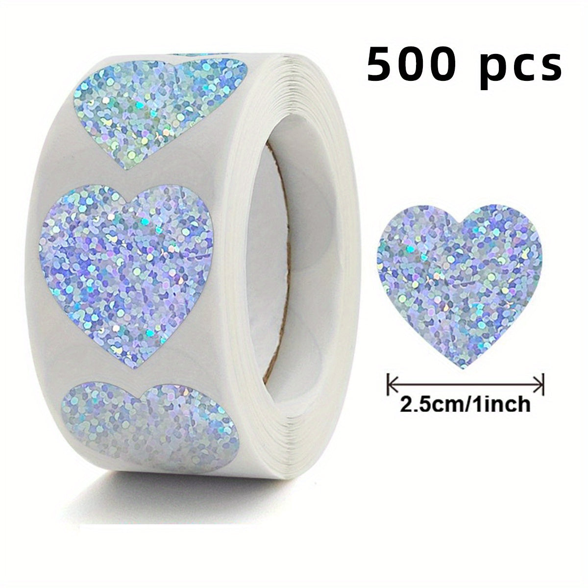 500pcs Sequins All Purpose Labels Stickers Round Love Star 2.54