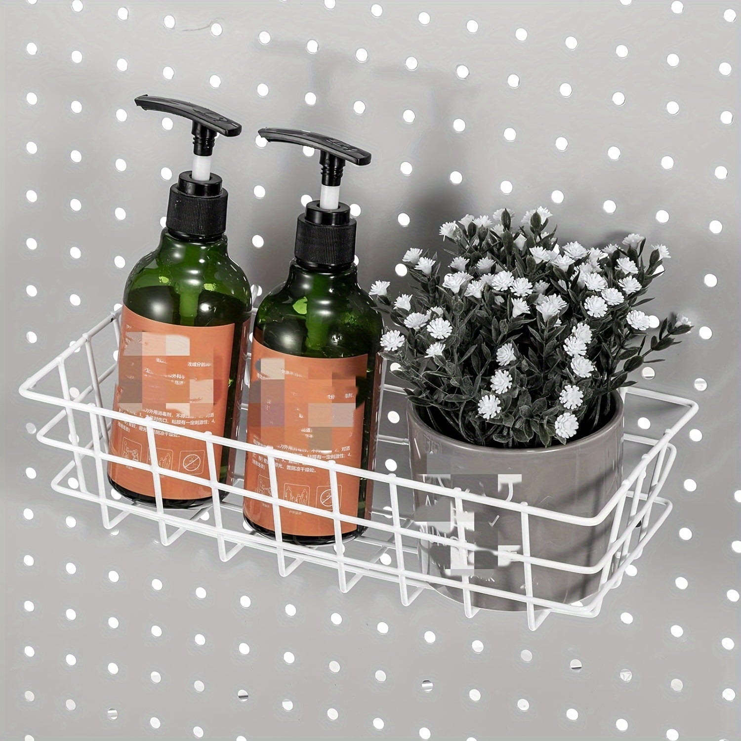 4pcs Pegboard Hanging Baskets - Variety of Sizes - Wire Shelf Attachments