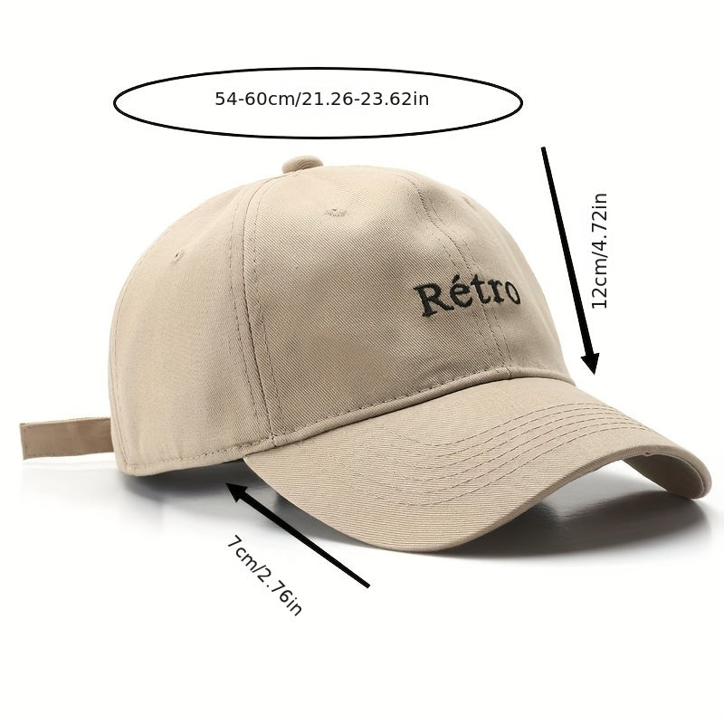Retro Letter Embroidery Baseball Cap Cotton Sunscreen Dad Hat