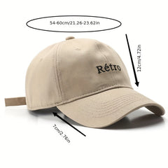 Retro Letter Embroidery Baseball Cap Cotton Sunscreen Dad Hat