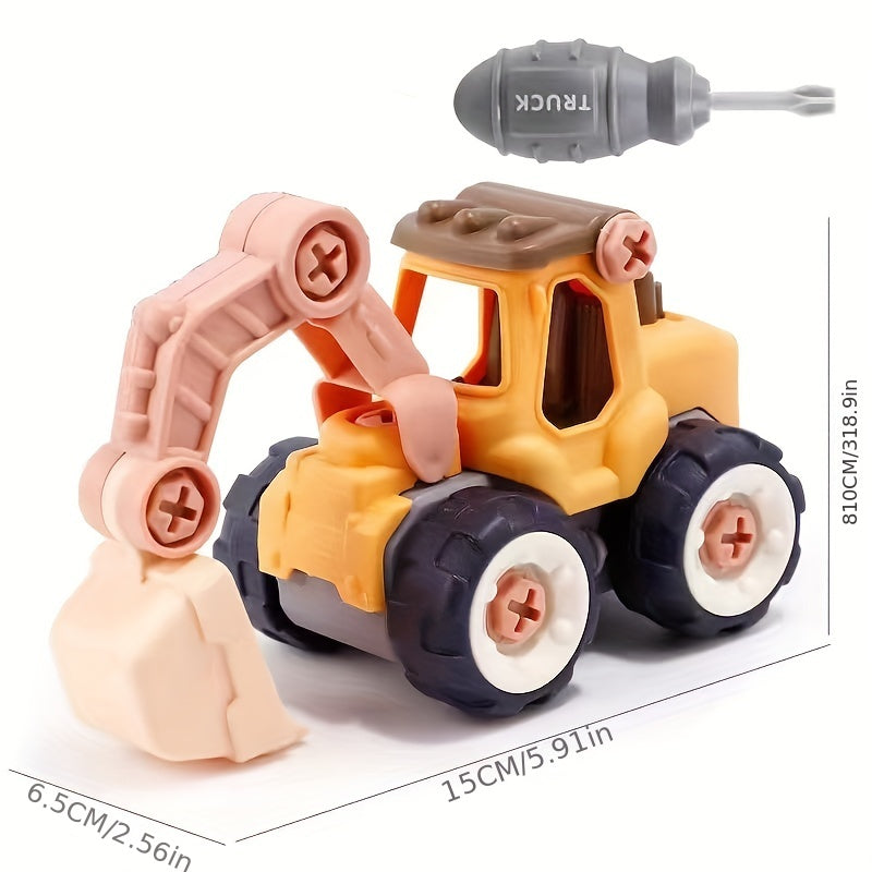 DIY Fire Truck Model Car Toy Set Inertial Engineering Vehicle