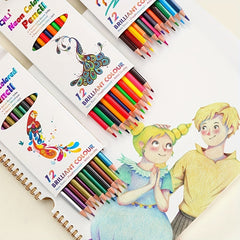 12 Colors High Quality Water Soluble Metal Fluorescent Drawing Pencils