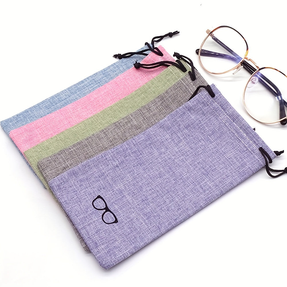 10pcs Waterproof Sunglasses Bags Unisex Print Glasses Cloth Bags