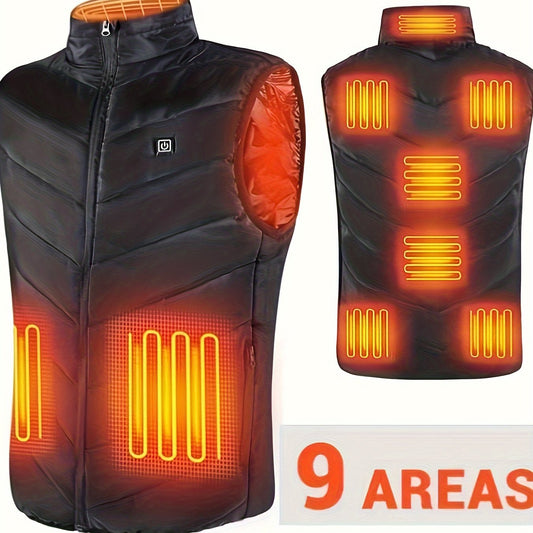 Men's Smart Heating Vest Stand Collar Warm Winter Outdoor Vest