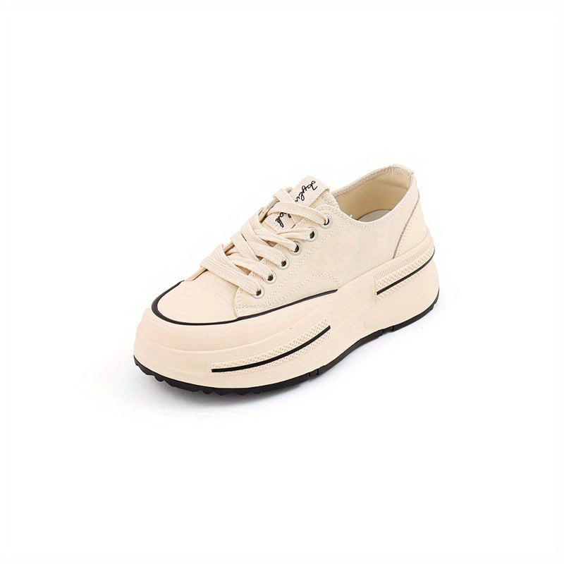 Women's Thick Bottom Canvas Casual Shoes Low Top Outdoor Shoes