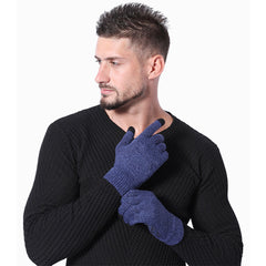 Men's Warm Knitted Gloves Velvet Non-slip Touch Screen Gloves