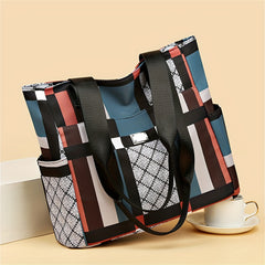 Geometric Tote Bag Large Capacity Lightweight Casual Shoulder Bag