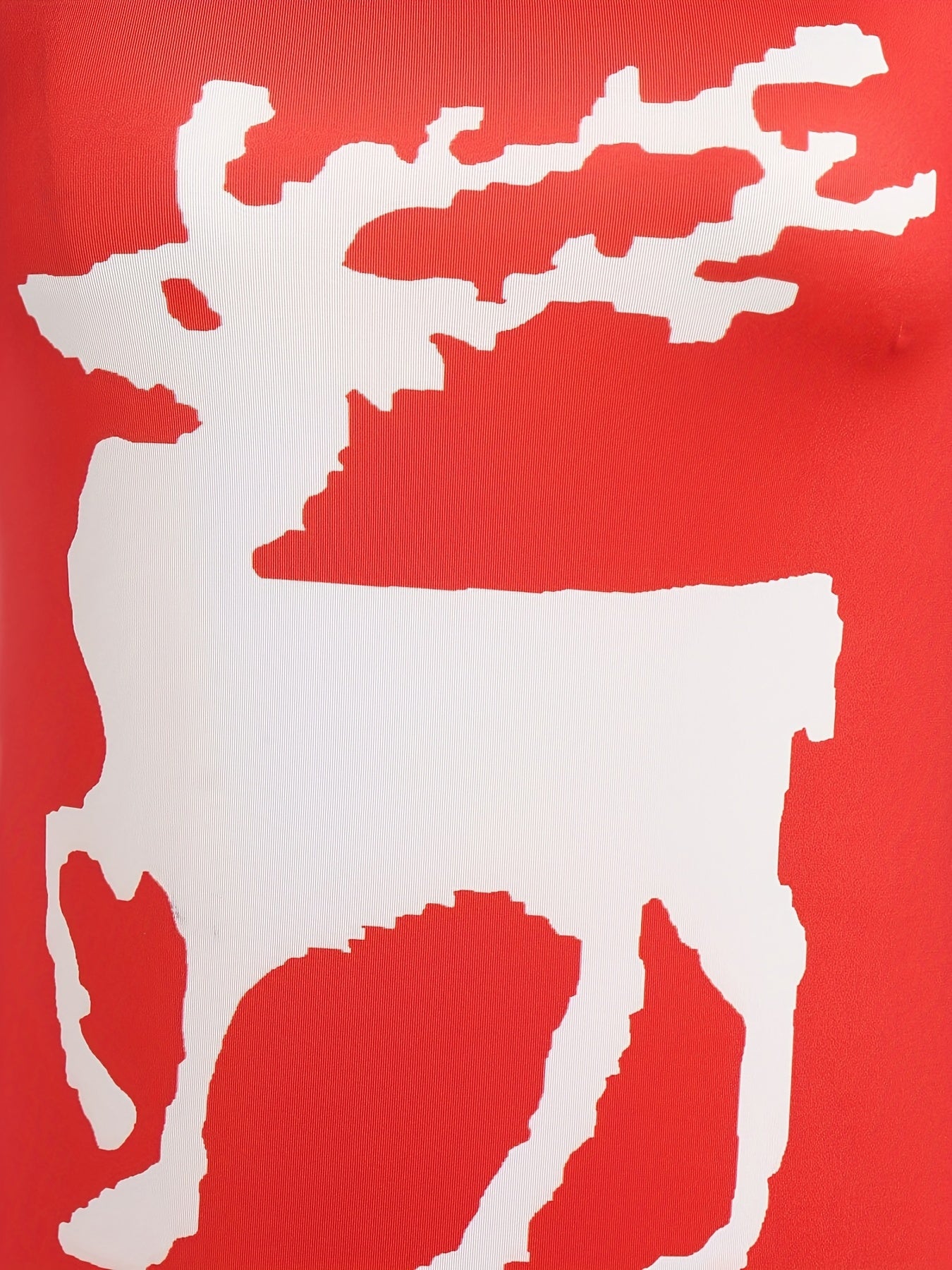  Christmas Casual Dress Women's Plus Deer & Snow Print Long Sleeve Swee