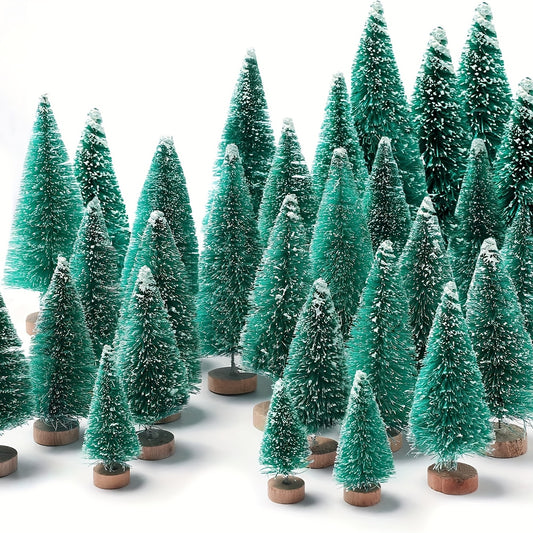 5pcs Mini Xmas Trees Artificial in 5 Sizes with Base