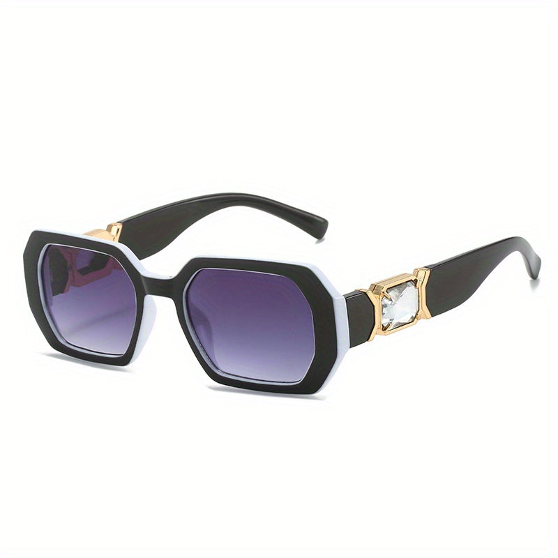 Rhinestone Gradient Polygon Sunglasses UV400