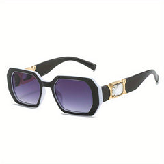 Rhinestone Gradient Polygon Sunglasses UV400