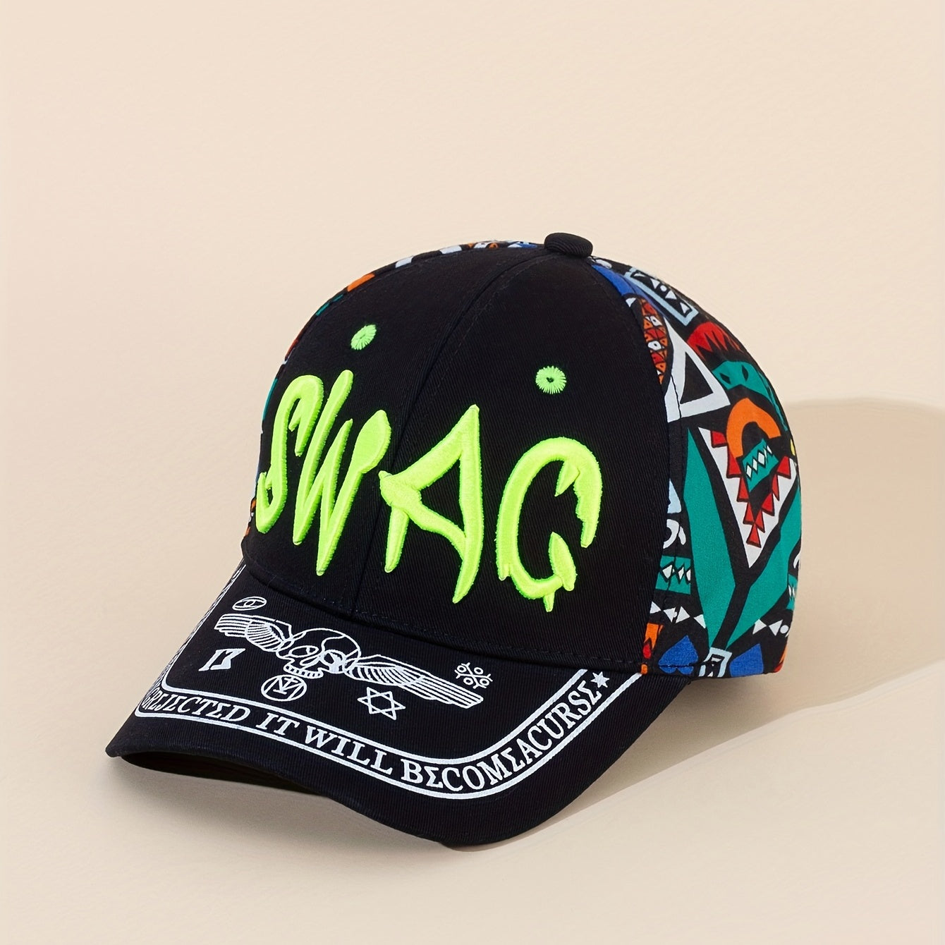 Letter Embroidery Print Graffiti Sunshade Baseball Cap