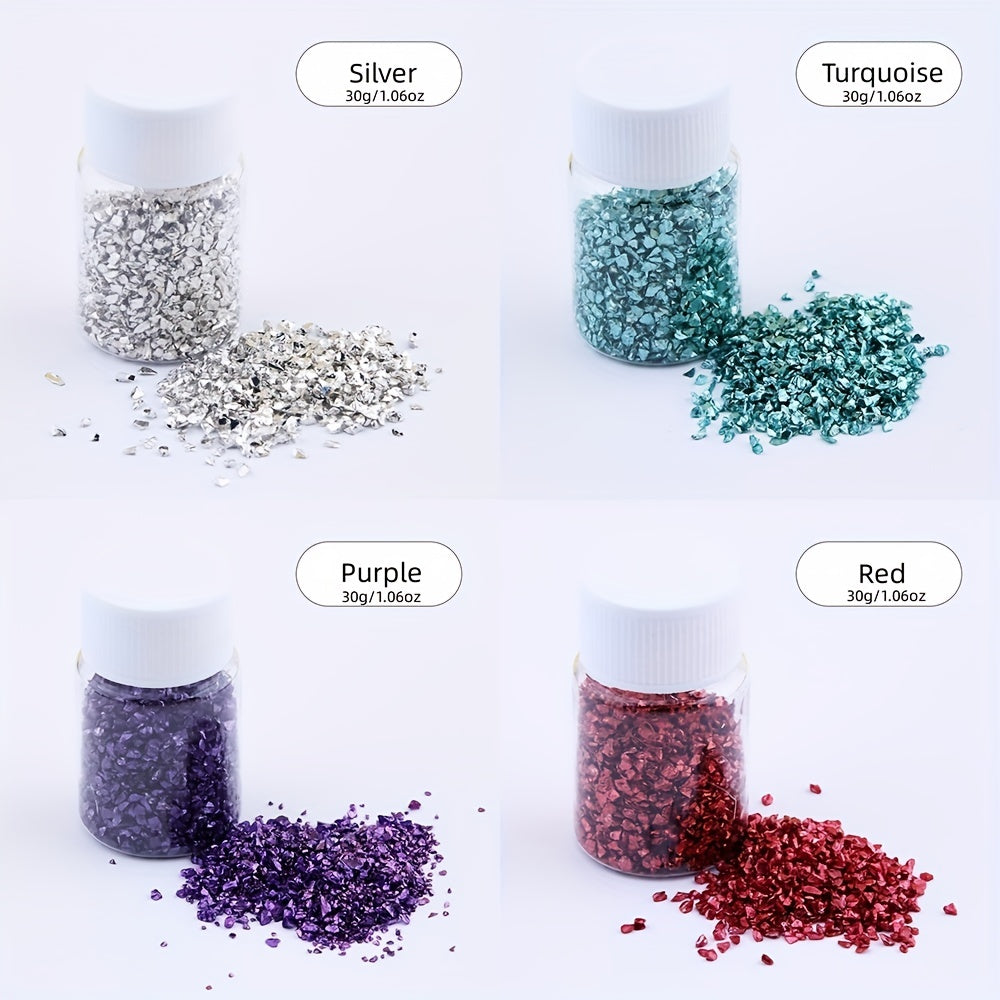 30g Crushed Glass Craft Glitter For Resin Nail Art DIY Jewelry
