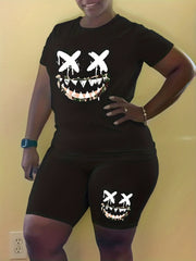  Graphic Print Top & Shorts Set