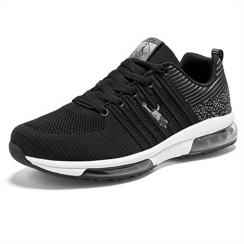 Men's Breathable Lace Up Knit Sneakers Casual Walking Shoes