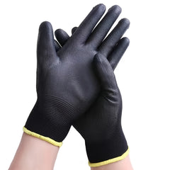 12pairs Nylon PU Full Palm Coated Work Gloves Picking Gardening