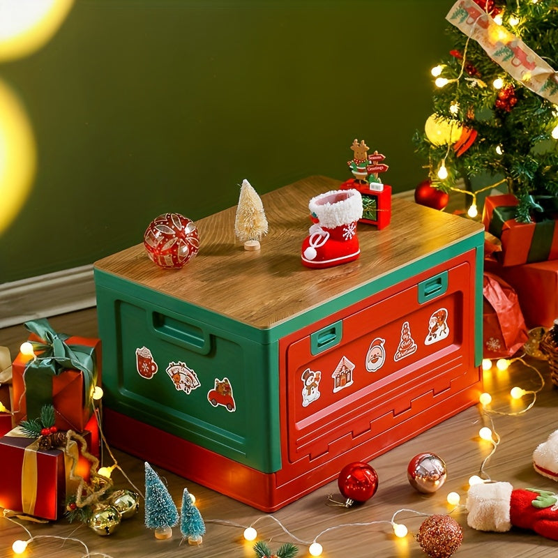 Christmas Storage Box Handles Stackable Basket Durable Container