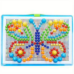 DIY Mushroom Nail Puzzle Educational Toy 296pcs 592pcs