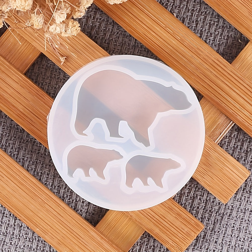 Animal Polar Bear Key Tag Epoxy Resin Mold for DIY Crafts