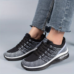 Ombre Lace Up Running Shoes Air Cushion Breathable Sneakers