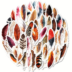 50pcs Realistic Feather Graffiti Stickers for DIY Decals