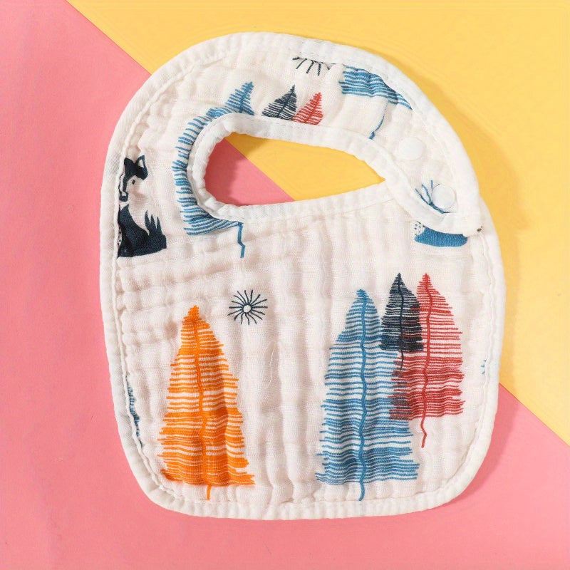 Baby Bib Cotton Gauze Cartoon Pattern Bib for 0-3 Years