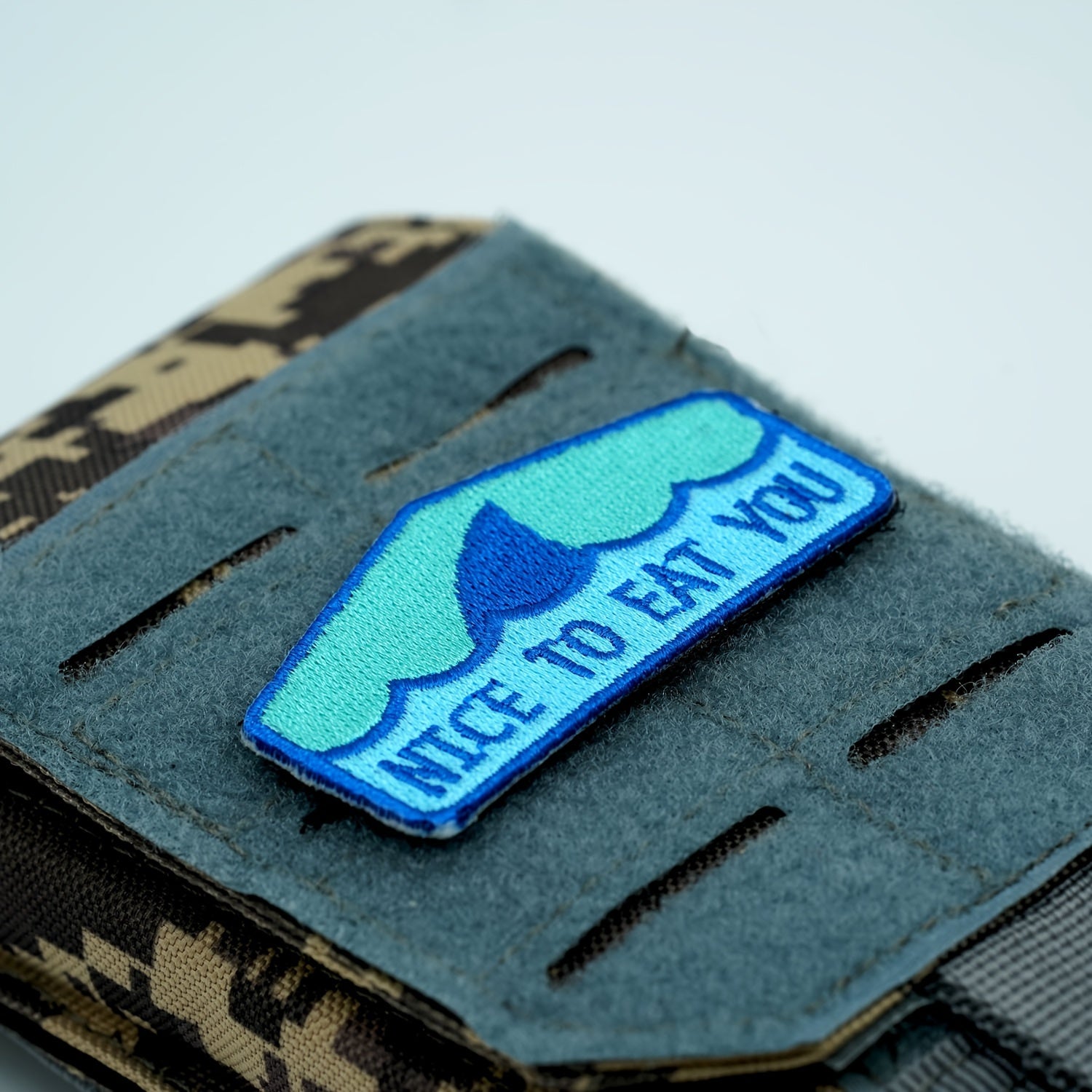 1pc Shark Slogan Morale Patch Hook & Loop Emblem