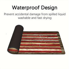 Vintage Flag On Wood Texture XL Gaming Mouse Pad Non Slip Rubber Base Desk Mat